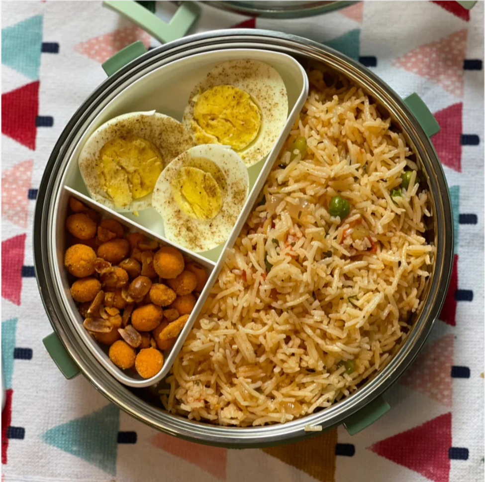 Round Stainless Steel Leakproof Lunch Box | Insulated Bento Tiffin for Office & School