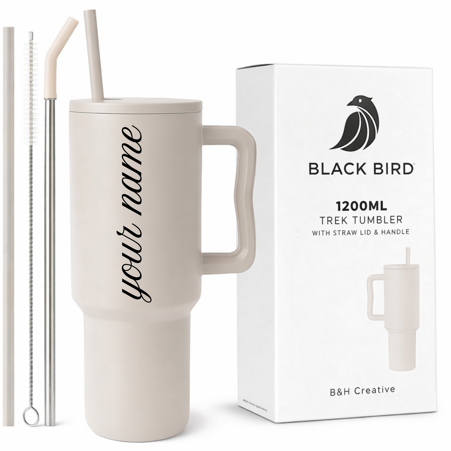 Custom Name Tumbler | 1200ml Leakproof Stainless Steel Cup