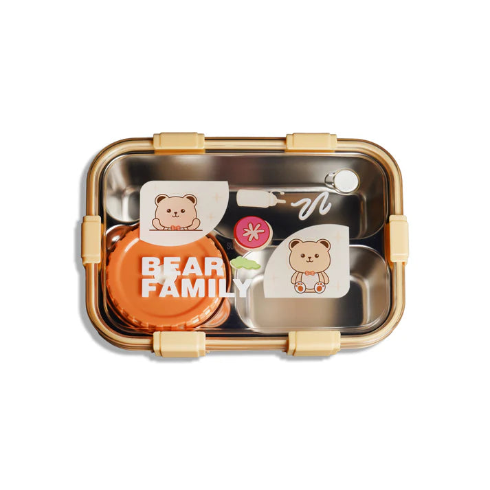 Kids Stainless Steel Bento Lunch Box | Leakproof Compartment Lunch Box for School
