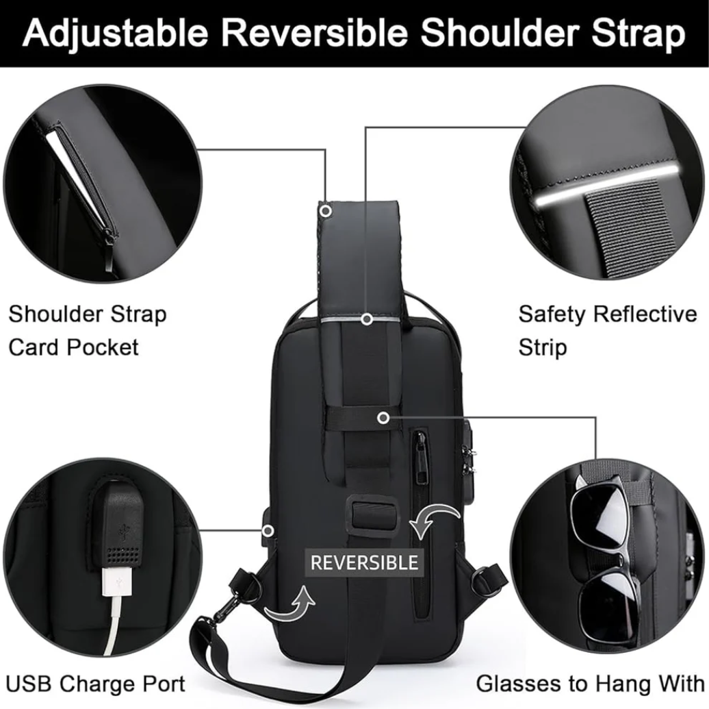 UrbanLock Anti-Theft Sling Backpack | Secure Travel | Crossbody Bag anti-theft-sling-backpack-lock