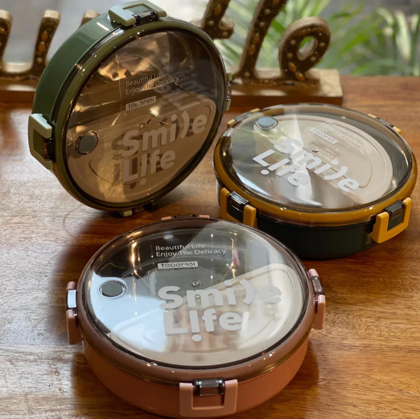 Round Stainless Steel Leakproof Lunch Box | Insulated Bento Tiffin for Office & School