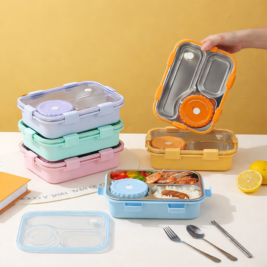 Stainless Steel Leakproof Bento Lunch Box with Compartments | Office & School Tiffin Box