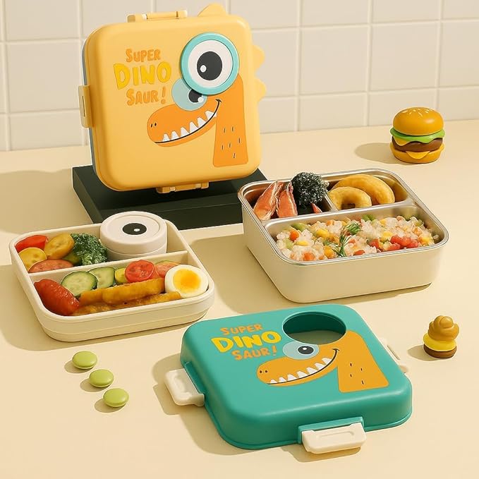 Kids Dinosaur Lunch Box | Leakproof Bento Lunch Box for School & Travel