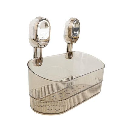 Wall Mounted Bathroom Storage Shelf | No-Drill Suction Organizer Rack