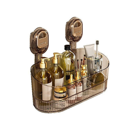 Wall Mounted Bathroom Storage Shelf | No-Drill Suction Organizer Rack