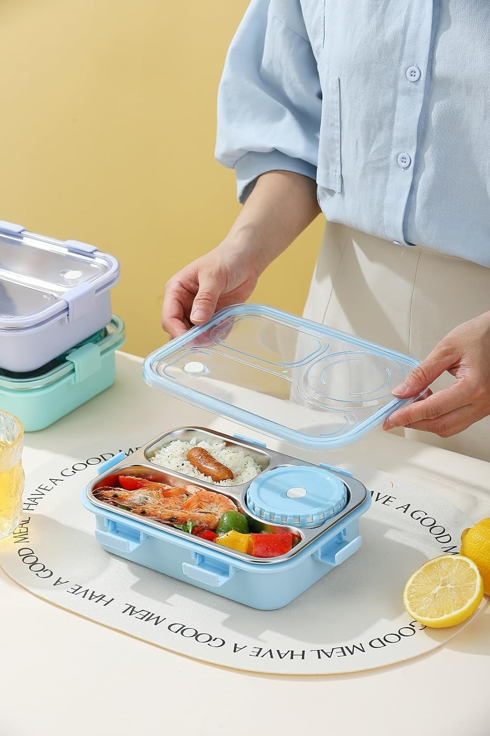 Stainless Steel Leakproof Bento Lunch Box with Compartments | Office & School Tiffin Box