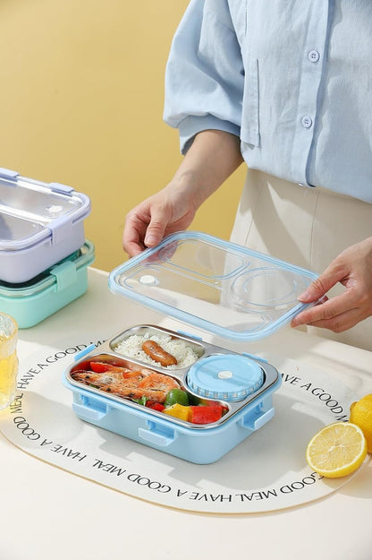 Stainless Steel Leakproof Bento Lunch Box with Compartments | Office & School Tiffin Box