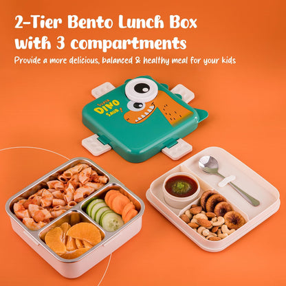 Kids Dinosaur Lunch Box | Leakproof Bento Lunch Box for School & Travel