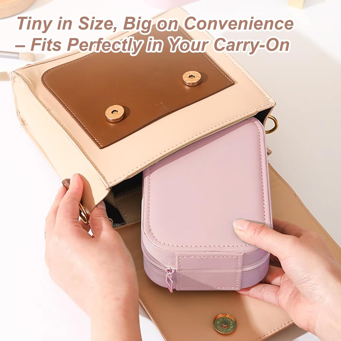 LED Lighted Makeup Mirror Organizer Box | Portable Vanity Case with Touch Control